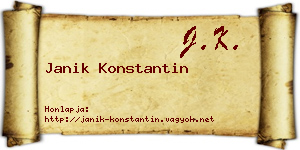 Janik Konstantin névjegykártya